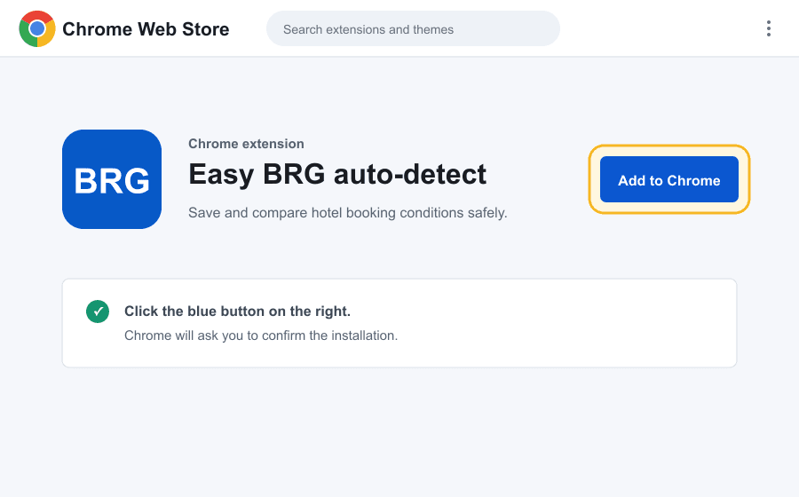 Add to Chrome button on the Chrome Web Store
